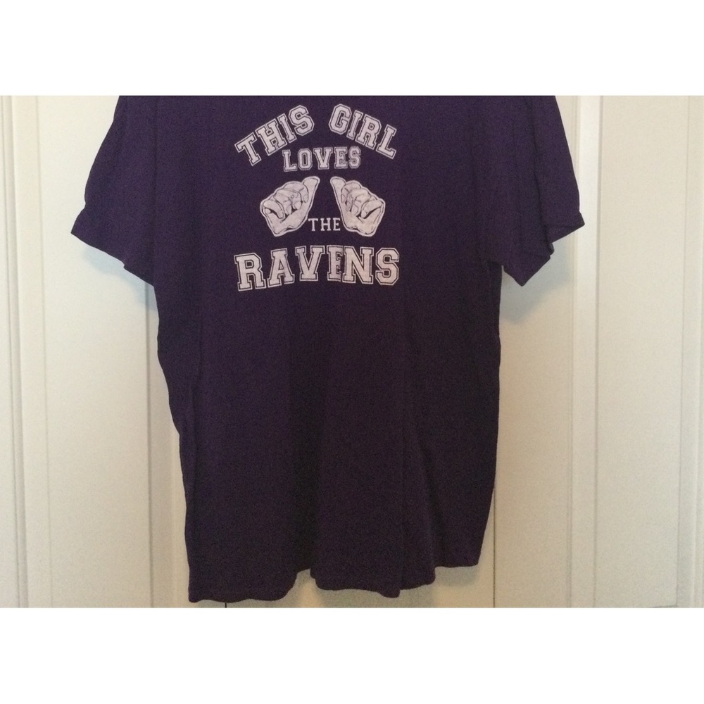 Dark purple GIRL LOVES THE RAVENS t-shirt X-LARGE